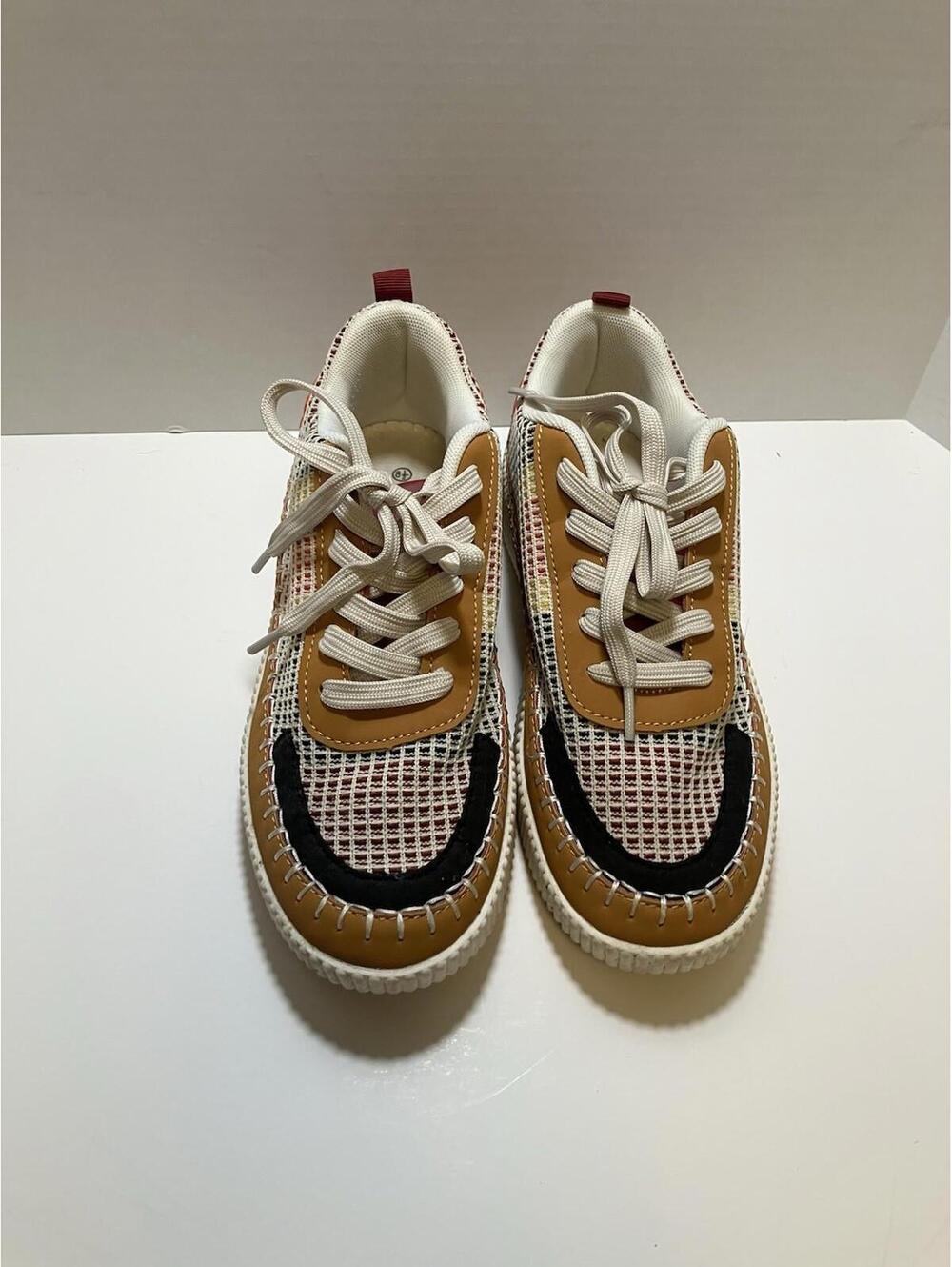 LA SHEELAH CROCHETED PATCHWORK  MULTICOLOR FASHION SNEAKERS